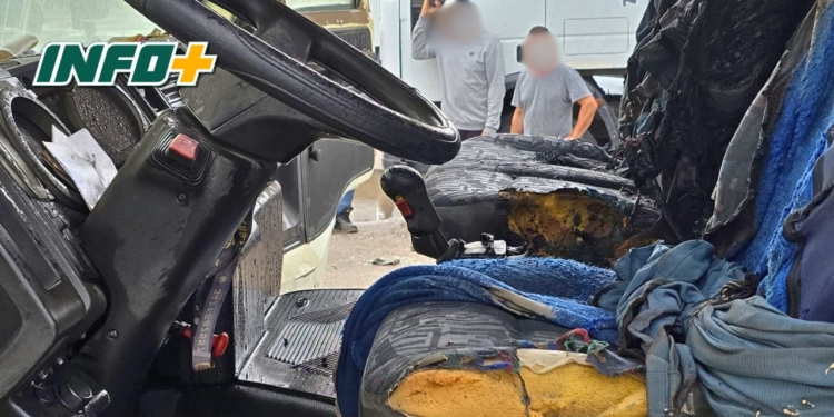 Un camión ardió en llamas en el Centro de Camioneros de San Genaro