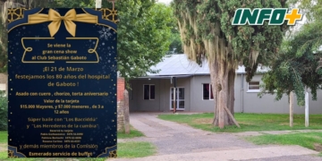 El Hospital de Gaboto celebrará sus 80 años con una cena show