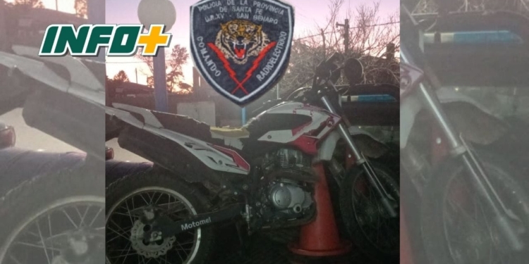 Robaron una moto en Totoras y la recuperaron en San Genaro conducida por un joven