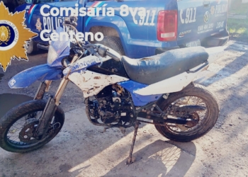 Recuperaron en zona rural una moto que había sido robada días atrás en Centeno