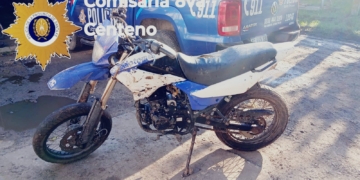 Recuperaron en zona rural una moto que había sido robada días atrás en Centeno