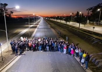 Timbúes inauguró la primera etapa de la pavimentación de la Colectora San Martín