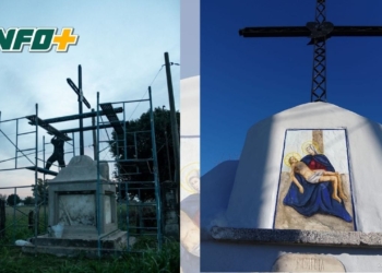 Comenzaron los trabajos de restauración de la «Cruz de la Colonia» de Timbúes
