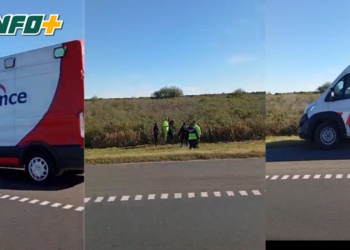 Una joven herida tras dar varios tumbos con su auto sobre autopista en Oliveros