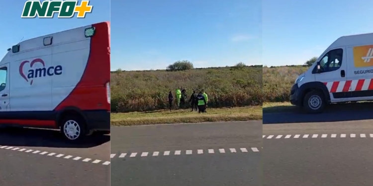 Una joven herida tras dar varios tumbos con su auto sobre autopista en Oliveros