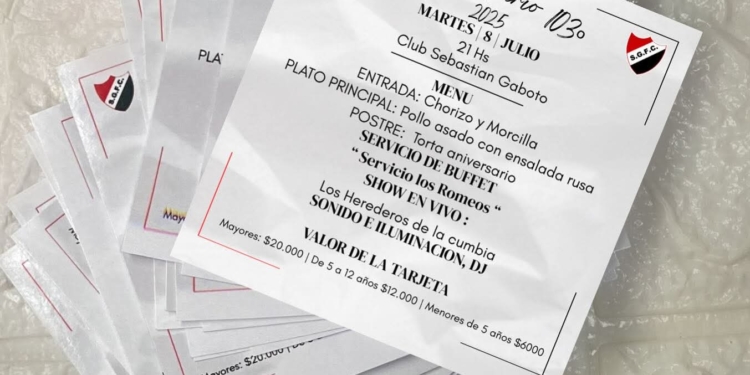 El Club Sebastián Gaboto celebra su 103° aniversario con una gran cena show