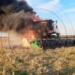 Importantes pérdidas: se incendió una cosechadora en un campo de Aldao