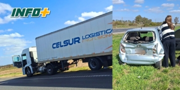 Un auto y un camión colisionaron en autopista: una menor resultó herida