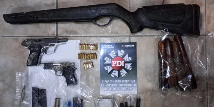 Allanamientos en San Lorenzo: detuvieron a «Papi» y secuestraron armas de fuego