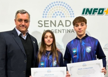 Emilia y Migue fueron reconocidos en el Senado de la Nación tras consagrarse en el Mundial de Taekwondo
