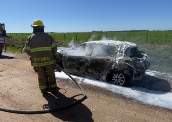 Pérdidas totales tras el incendio de un auto camino a La Boca de Monje