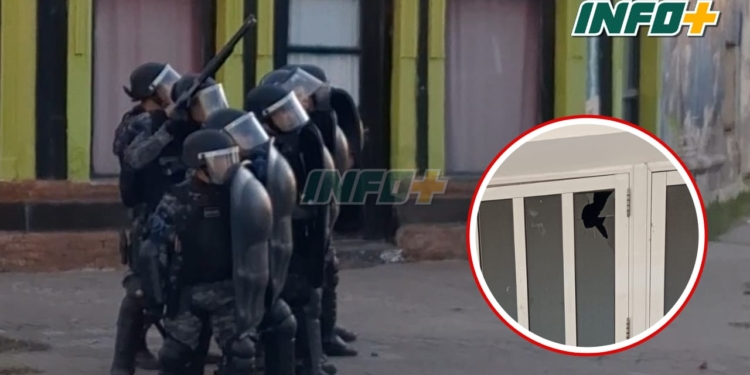 Tras el clásico, batalla campal en el centro de Maciel: daños en comercios y un policía lesionado