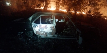 Robo a mano armada en Arocena: golpearon a un comerciante e incendiaron el vehículo en autopista