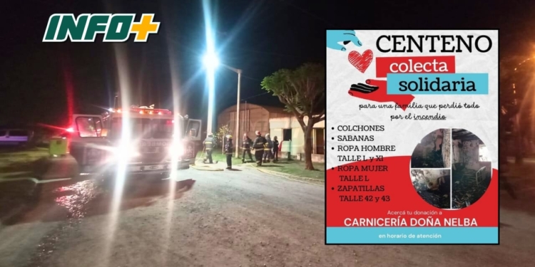 Piden donaciones para la familia de Centeno que sufrió el incendio de su vivienda