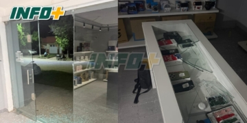 Destrozos y robo en un local de celulares en pleno centro de Maciel