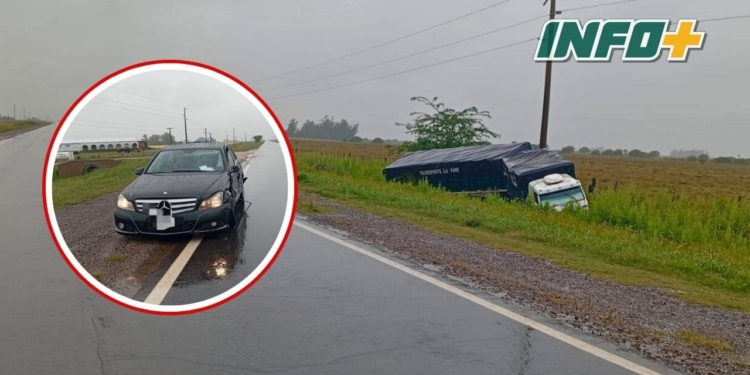 Arocena: un camión y un auto impactaron sobre Ruta 80