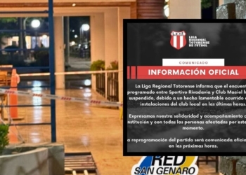 Tras el trágico accidente, se suspendió el partido entre Sportivo Rivadavia y Club Maciel