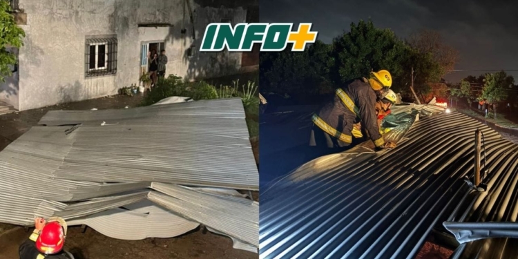 San Genaro: se voló el techo de una casa y cayó sobre otras dos en la vereda de enfrente