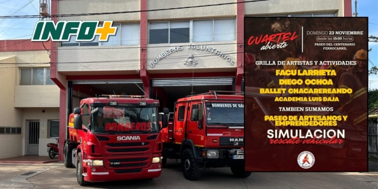 Jornada de “Cuartel Abierto” de Bomberos de Gálvez con artistas, emprendedores y simulación de rescate