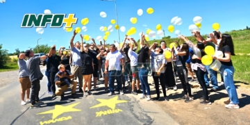 Pintaron estrellas amarillas sobre la Ruta 11 en memoria de las macielenses Yanina y Wanda