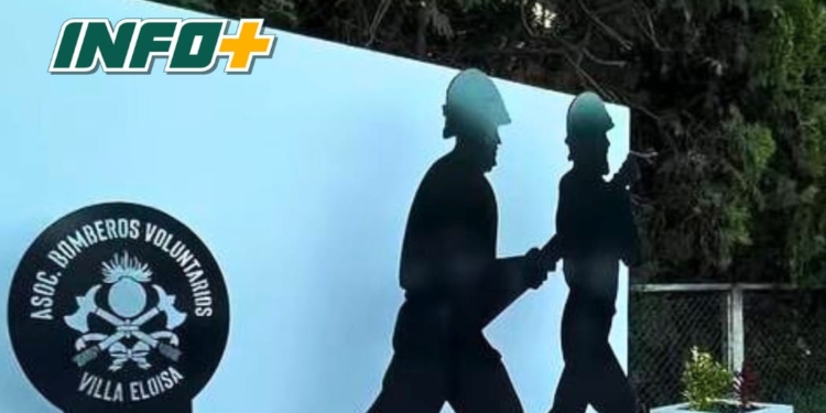 Villa Eloisa homenajeó a sus bomberos con la inauguración de un monolito