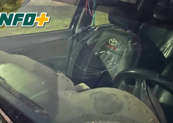 Denuncian que dos nenes rompieron el parabrisas de una camioneta con un piedrazo en Ruta 11