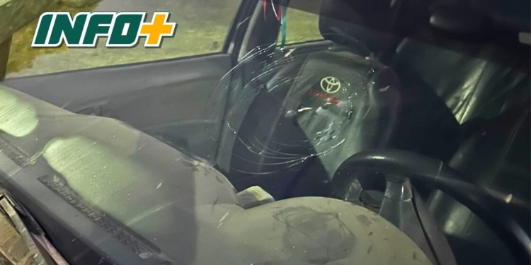 Denuncian que dos nenes rompieron el parabrisas de una camioneta con un piedrazo en Ruta 11