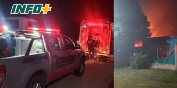 Una vivienda se incendió por completo en Fray Luis Beltrán