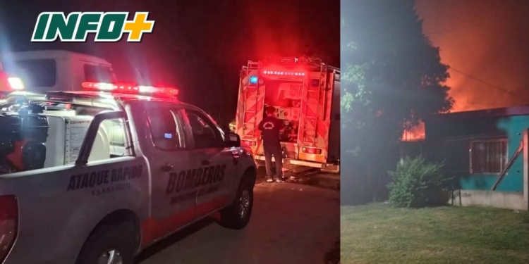 Una vivienda se incendió por completo en Fray Luis Beltrán
