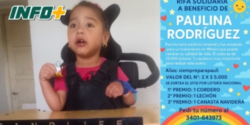 Rifa solidaria para ayudar a Pauli a acceder a un tratamiento en México