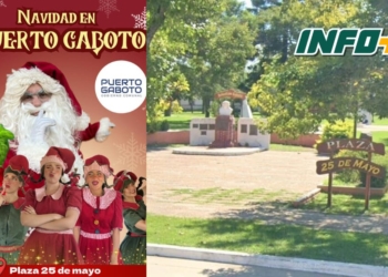 Puerto Gaboto se prepara para recibir la Navidad en la Plaza 25 de mayo