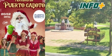 Puerto Gaboto se prepara para recibir la Navidad en la Plaza 25 de mayo