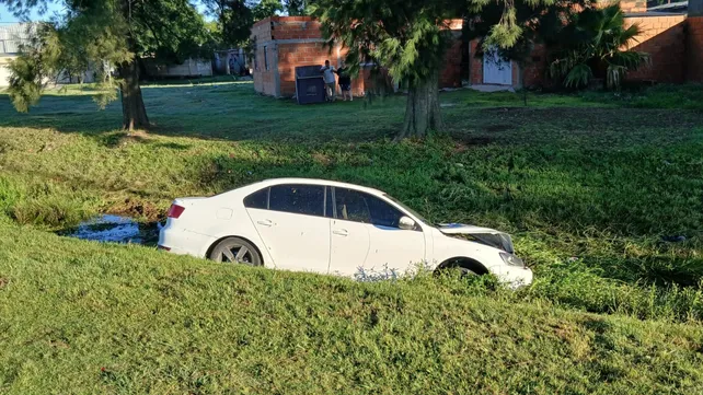 Un auto atropelló a un caballo y terminó dentro de un zanjón: el animal murió