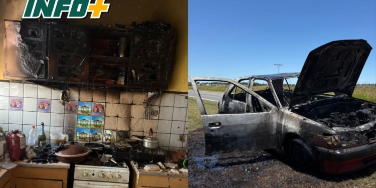 Bomberos de Totoras trabajaron en tres incendios: pastizales, una vivienda y un vehículo