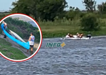 Desesperada búsqueda de un menor en el río tras darse vuelta una piragua en Coronda