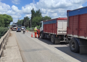 Avanzan los trabajos en Ruta 11 sobre el puente del Río Carcarañá en Timbúes