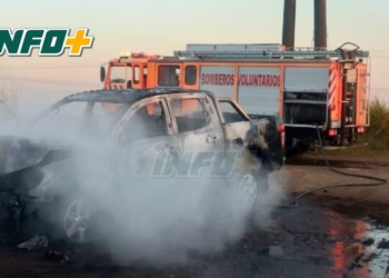 Andino: desperfecto mecánico, choque e incendio de una camioneta en Ruta 26s