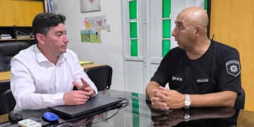 Juan Pablo Ruiz recibió al nuevo jefe de la Comisaría de Gaboto, Miguel Ángel Silva