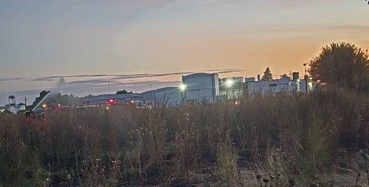 Bomberos controlaron un incendio forestal que amenazaba a un frigorífico en Totoras