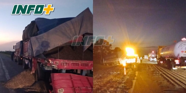 Dos camiones colisionaron por alcance sobre autopista en Timbúes