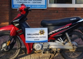 Recuperaron en Pueblo Casas la moto robada en Centeno