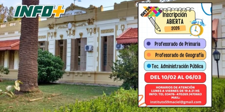 El ISET Nº 59 de Maciel abrió las inscripciones para tres carreras