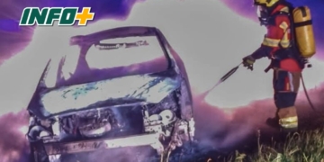 Un auto ardió en llamas en Serodino y tuvo pérdidas totales