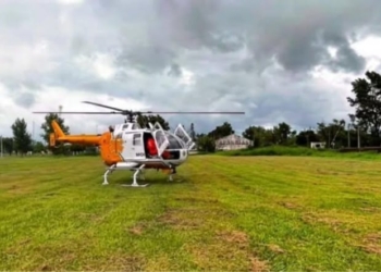 El helicóptero sanitario realizó por primera vez un traslado de emergencia en Bernardo de Irigoyen