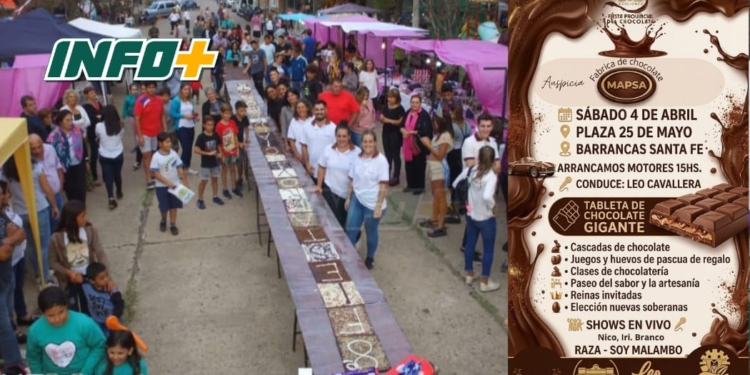Barrancas se prepara para vivir la 13° Fiesta Provincial del Chocolate con una tableta gigante récord
