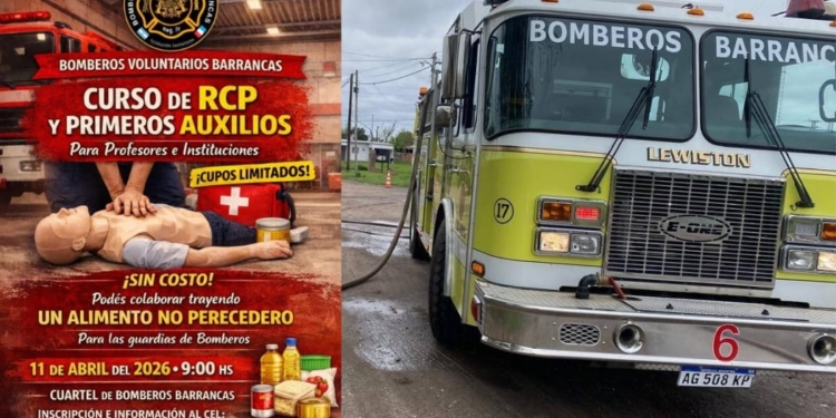 Barrancas: invitan a participar de un curso gratuito de RCP y Primeros Auxilios