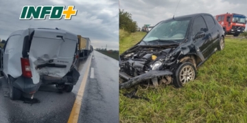 Choque entre dos vehículos sobre la Ruta 91 dejó a dos personas heridas