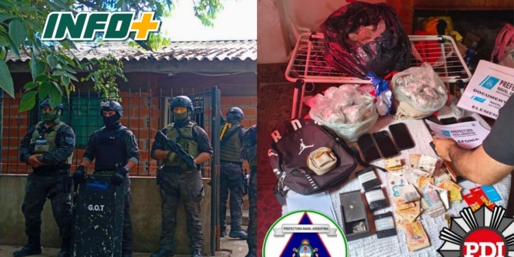 Golpe al narcotráfico: desbaratan banda con 8 detenidos y más de $12 millones incautados