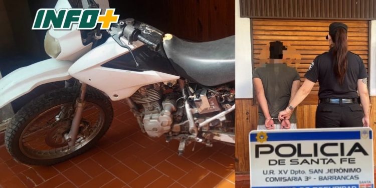 Robaron una moto en Barrancas y fue encontrada en Monje: un joven detenido