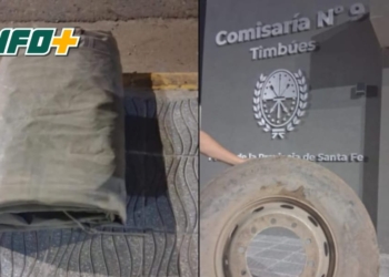 Timbúes: camionero aprehendido tras derribar un arco limitador y hallarse elementos robados en su vehículo